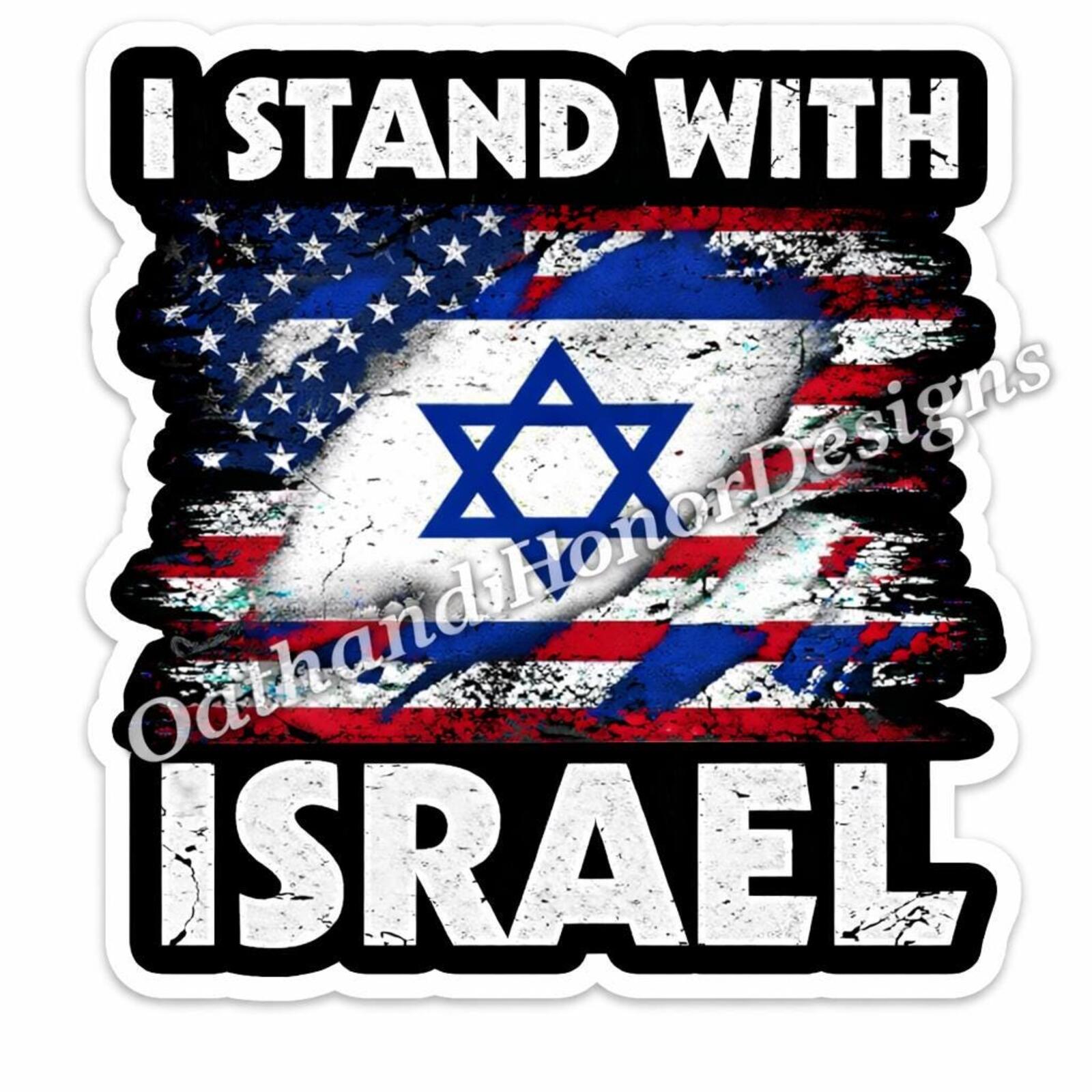 Stand With Israel Offset Decal – American & Israeli Flags – view 2