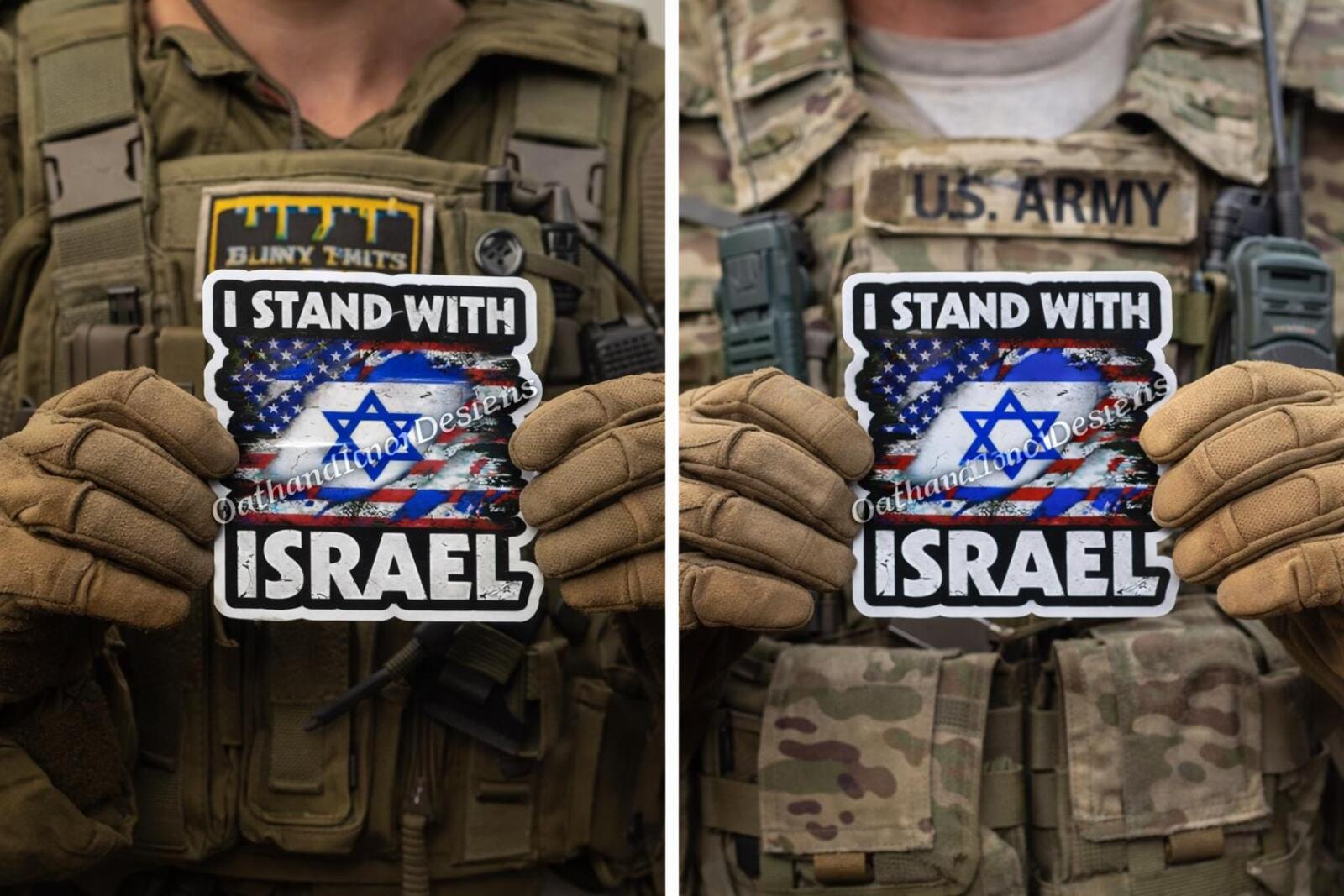 Stand With Israel Decal – American & Israeli Flags – view 3
