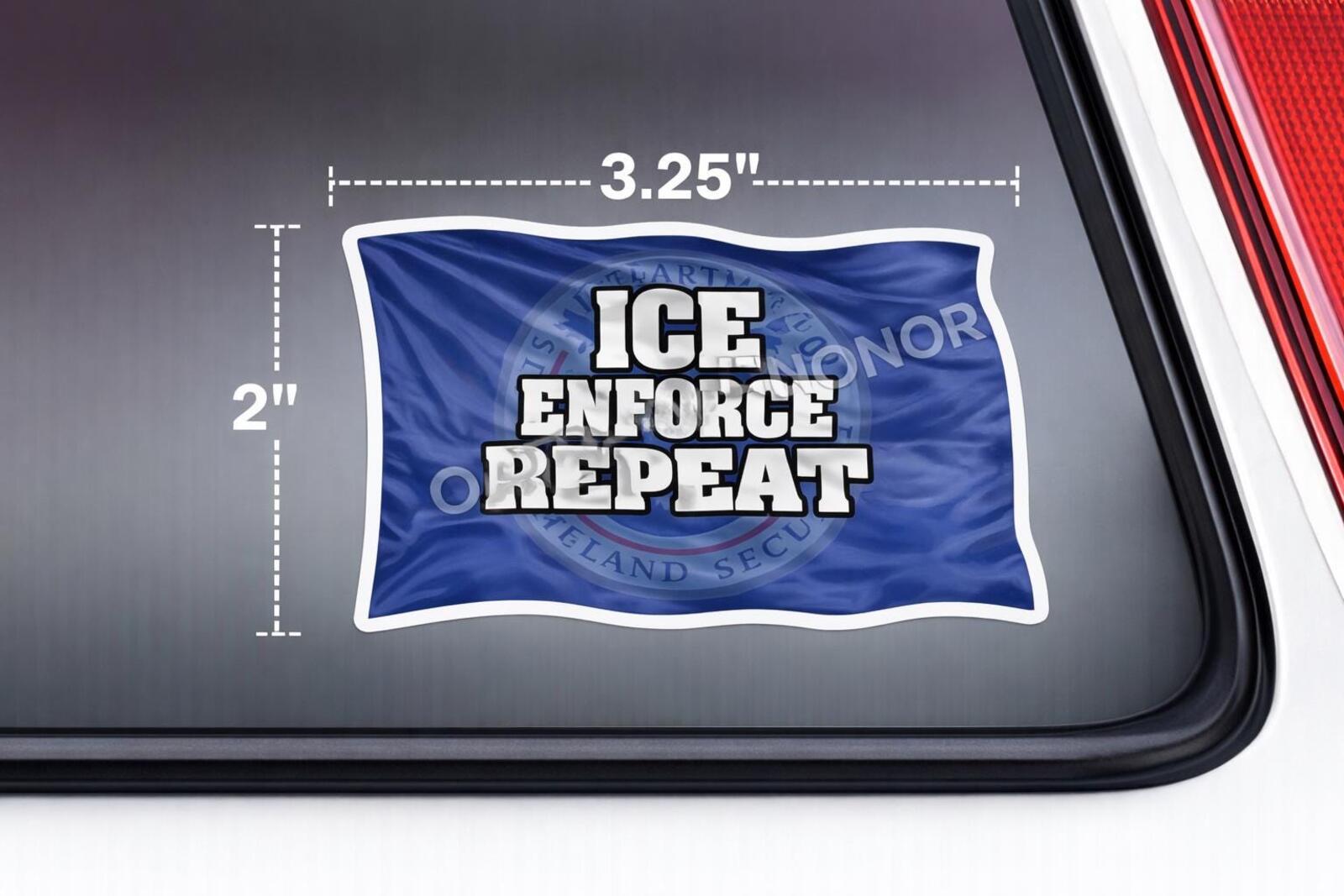ICE Enforce Repeat Decal – Law Enforcement Support Sticker – view 2