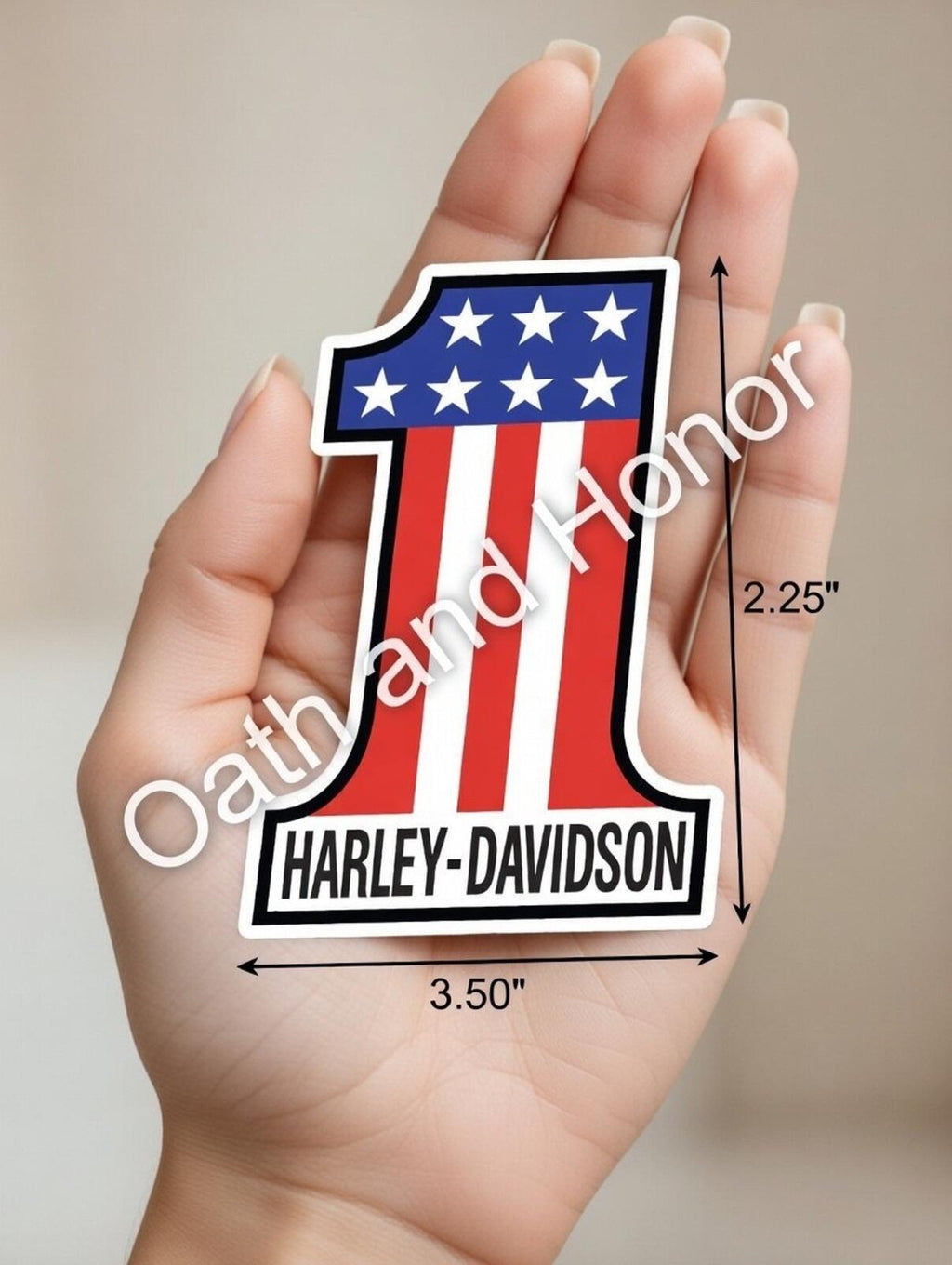 Harley-Davidson No. 1 American Flag Magnet – 3.5 x 2.25 in – view 2