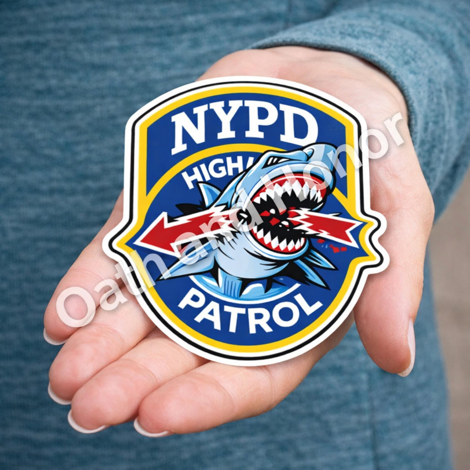 NYPD Highway Patrol Shark Magnet – Novelty Police Design – 3 in – view 3