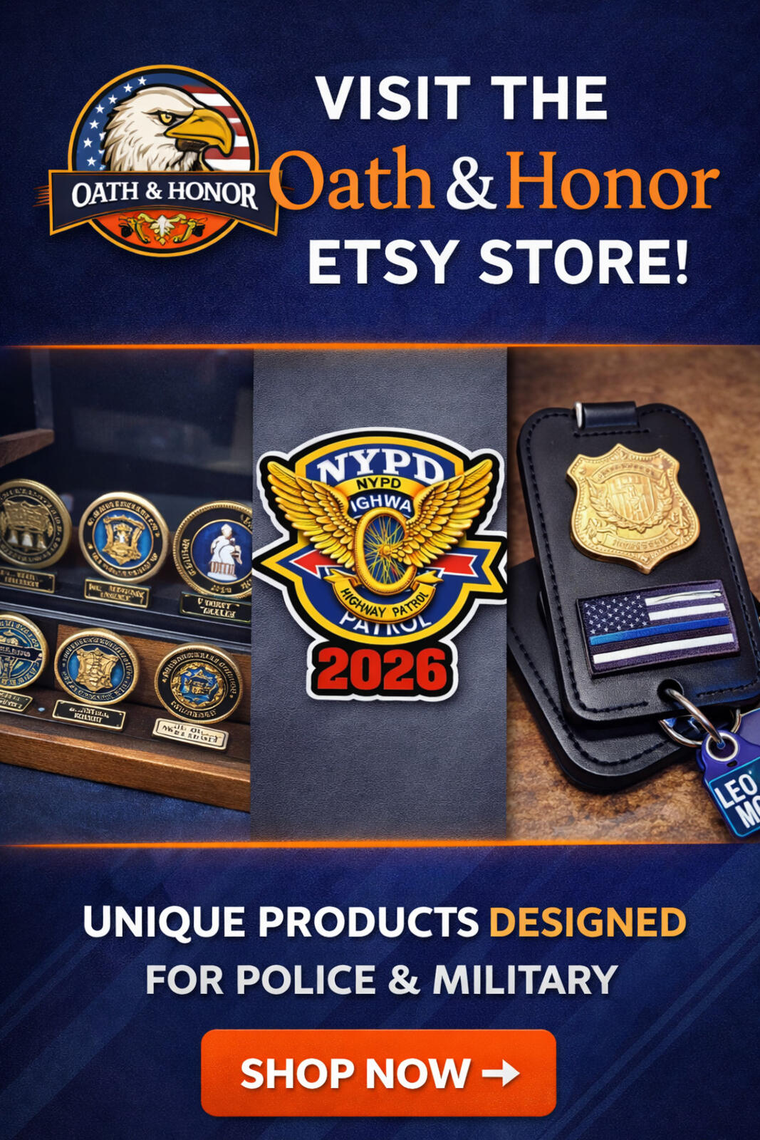 NYPD Highway Patrol Wheel Pin Decal – 2026 – 3 x 3 in – view 3