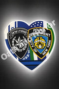 NYPD & Israel Police Unity Heart Decal – Outside Glass – product image