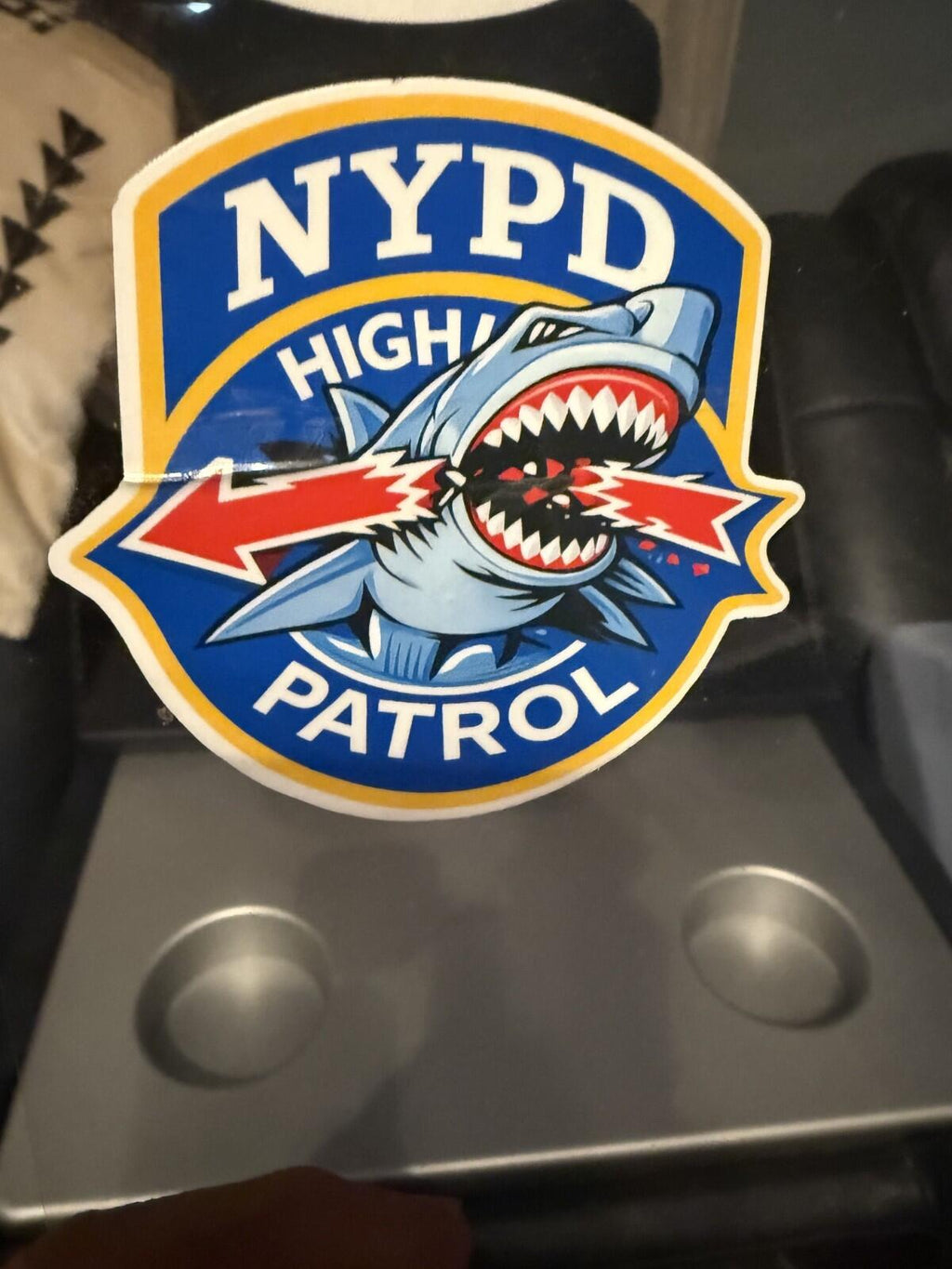 NYPD Highway Patrol Shark Decal – Novelty Police Sticker – 3 in – view 2