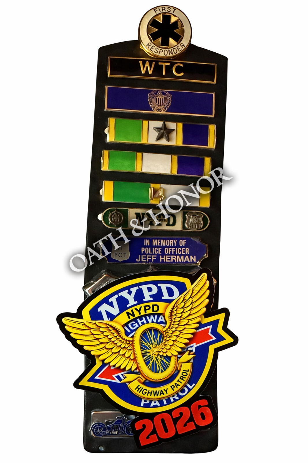 NYPD Highway Patrol Wheel Pin Decal – Inside Glass – 3 x 3 in – view 2