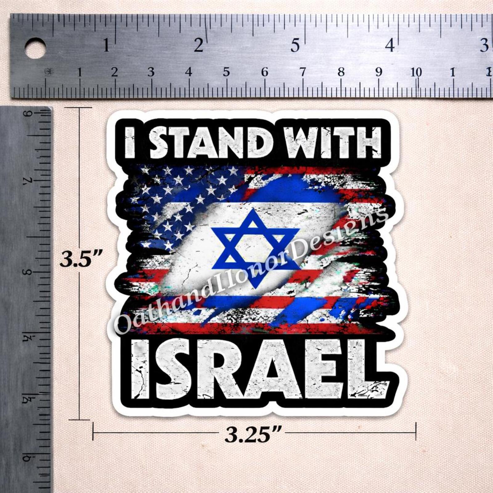 Stand With Israel Decal – American & Israeli Flags – view 2