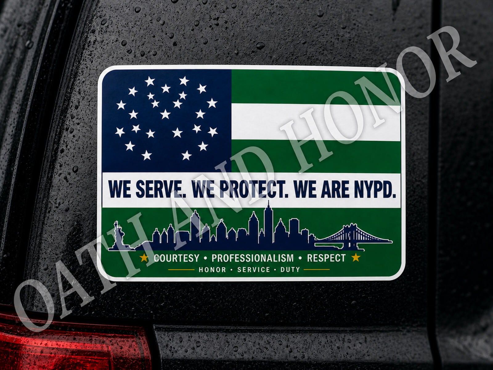 NYPD Flag Decal – Police Support Sticker – 3 x 2 in – product image