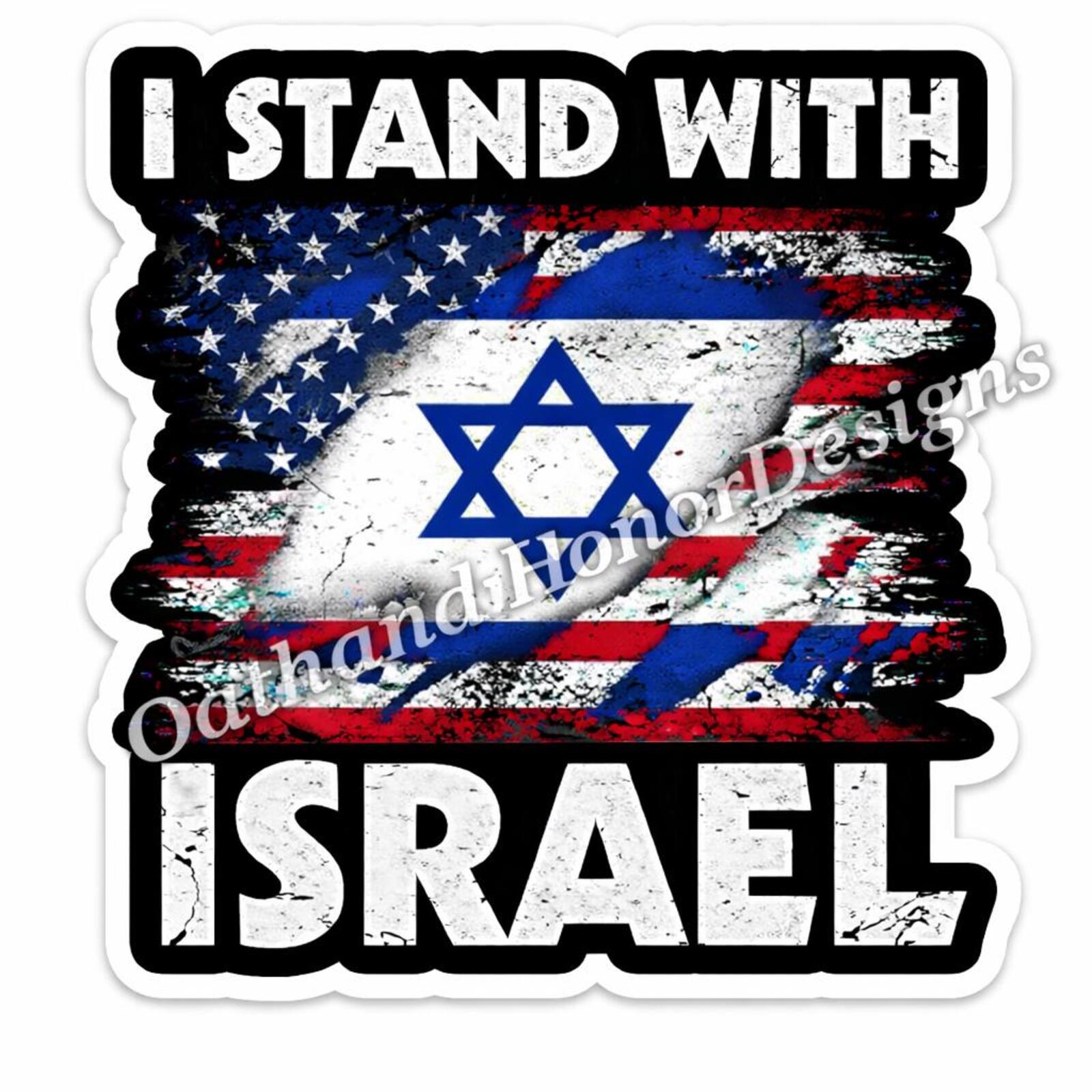 Stand With Israel Decal – American & Israeli Flags – product image