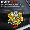 NYPD Highway Patrol Wheel Pin Decal – Inside Glass – 3 x 3 in – product image