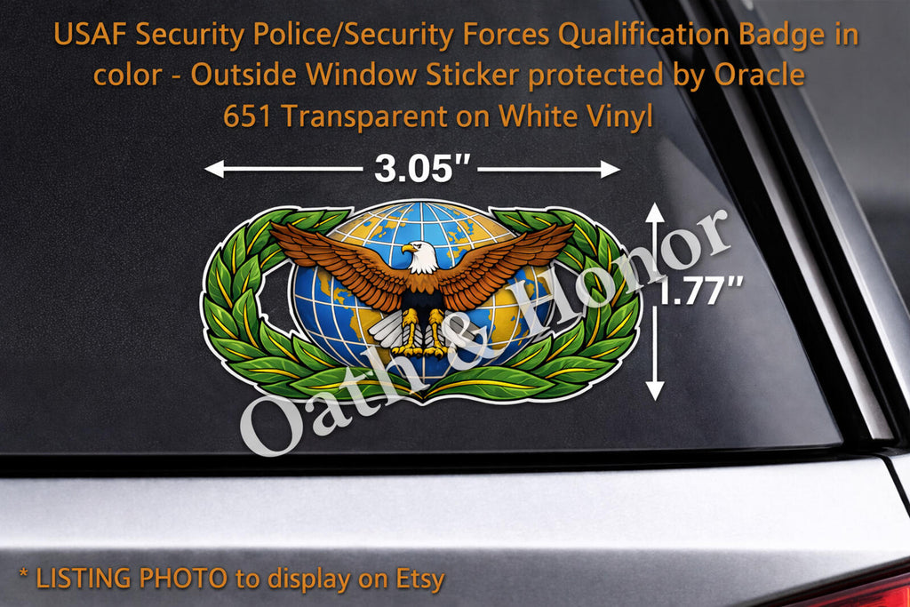 USAF Security Police Qualification Badge Decal – Full Color – product image