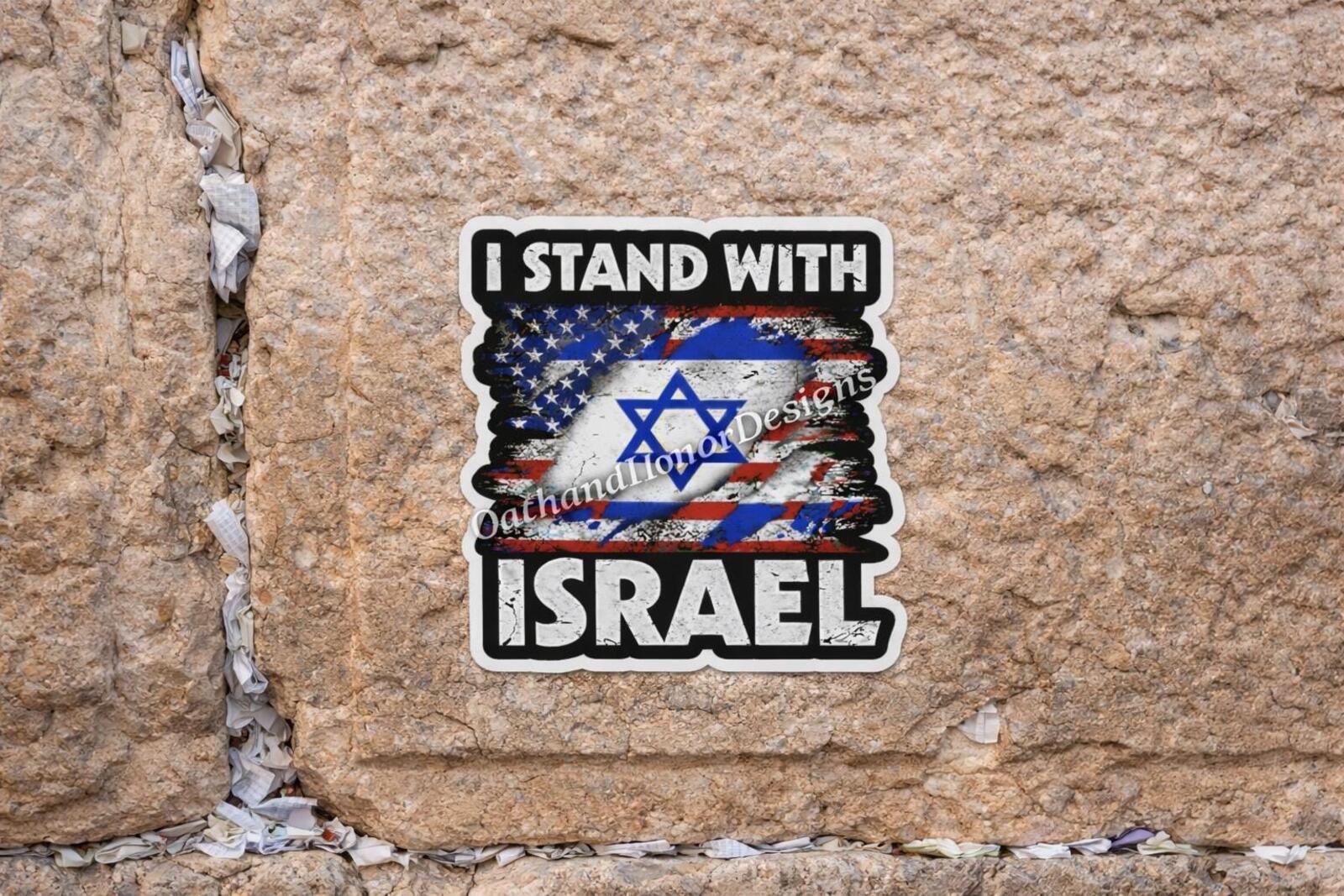Stand With Israel Decal – American & Israeli Flags – view 4