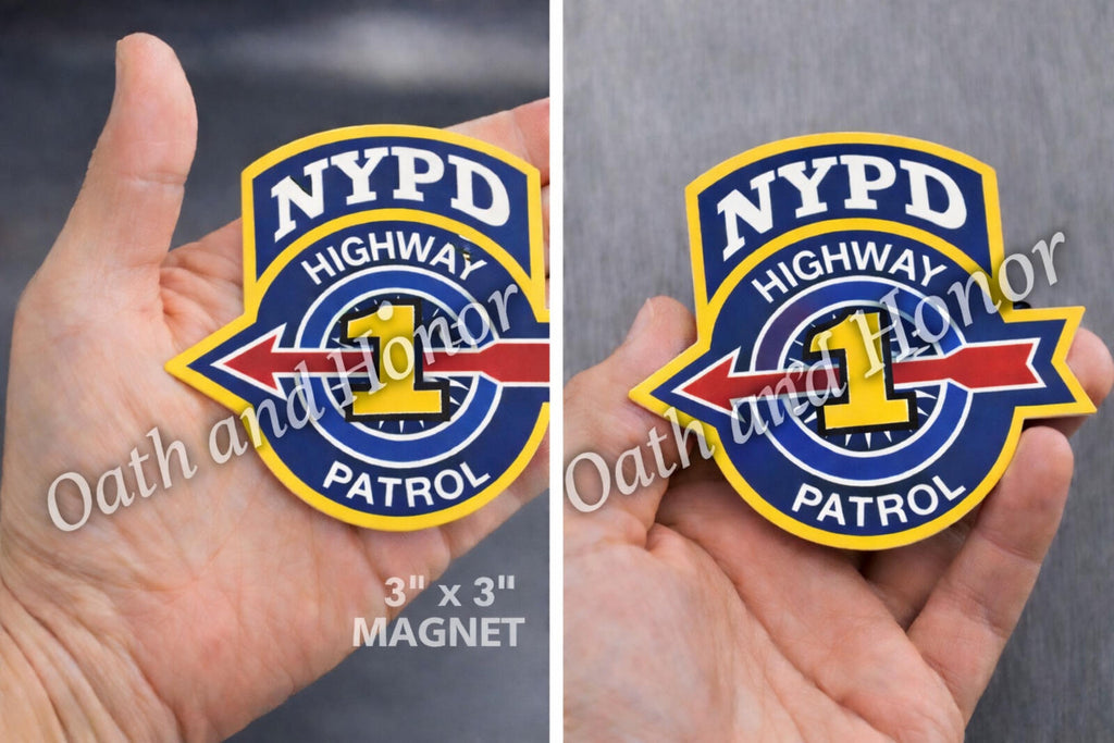 NYPD Highway Patrol 1 Bronx Tribute Magnet – 3 x 3 in – product image