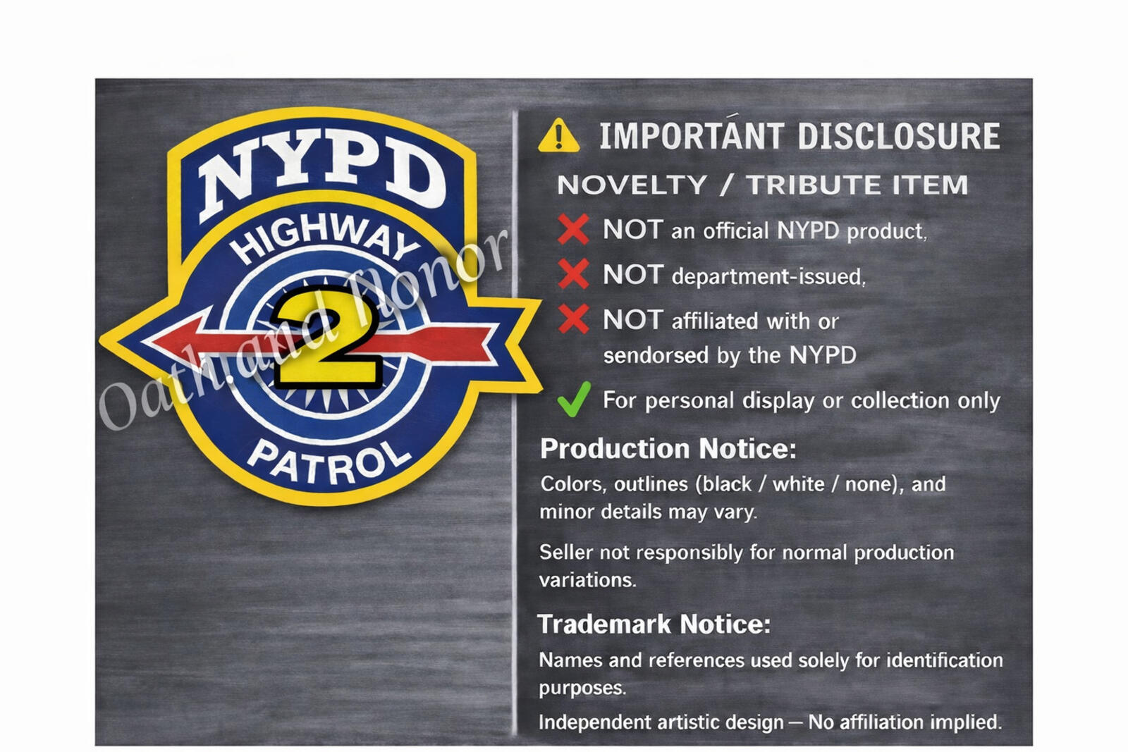 NYPD Highway Patrol 2 Brooklyn Tribute Magnet – 3 x 3 in – view 2