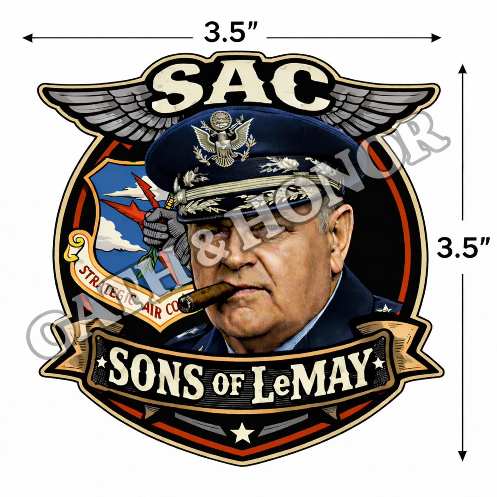 SAC Sons of LeMay Decal – Curtis LeMay USAF Tribute – 2 Sizes – view 3