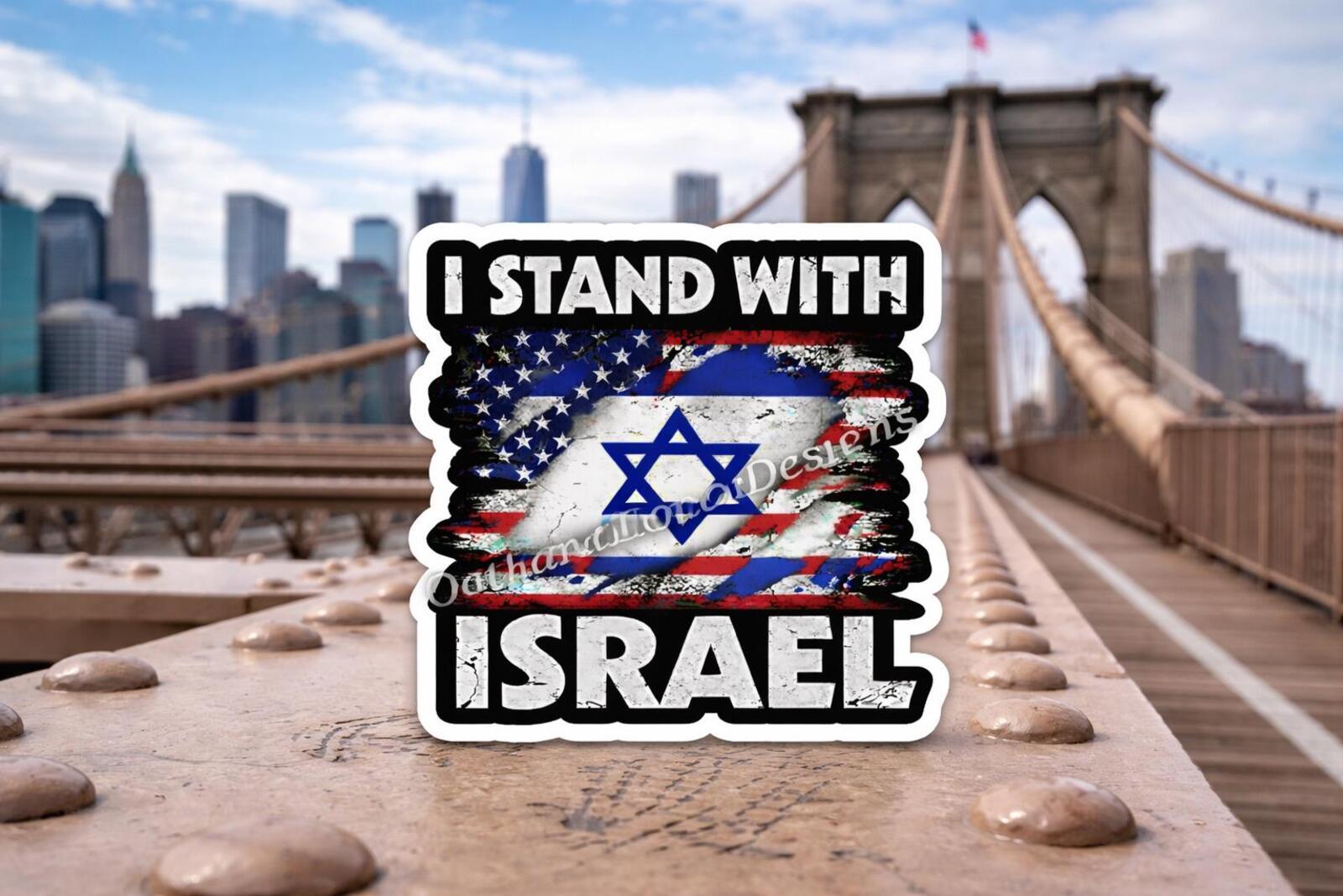 Stand With Israel Decal – American & Israeli Flags – view 5