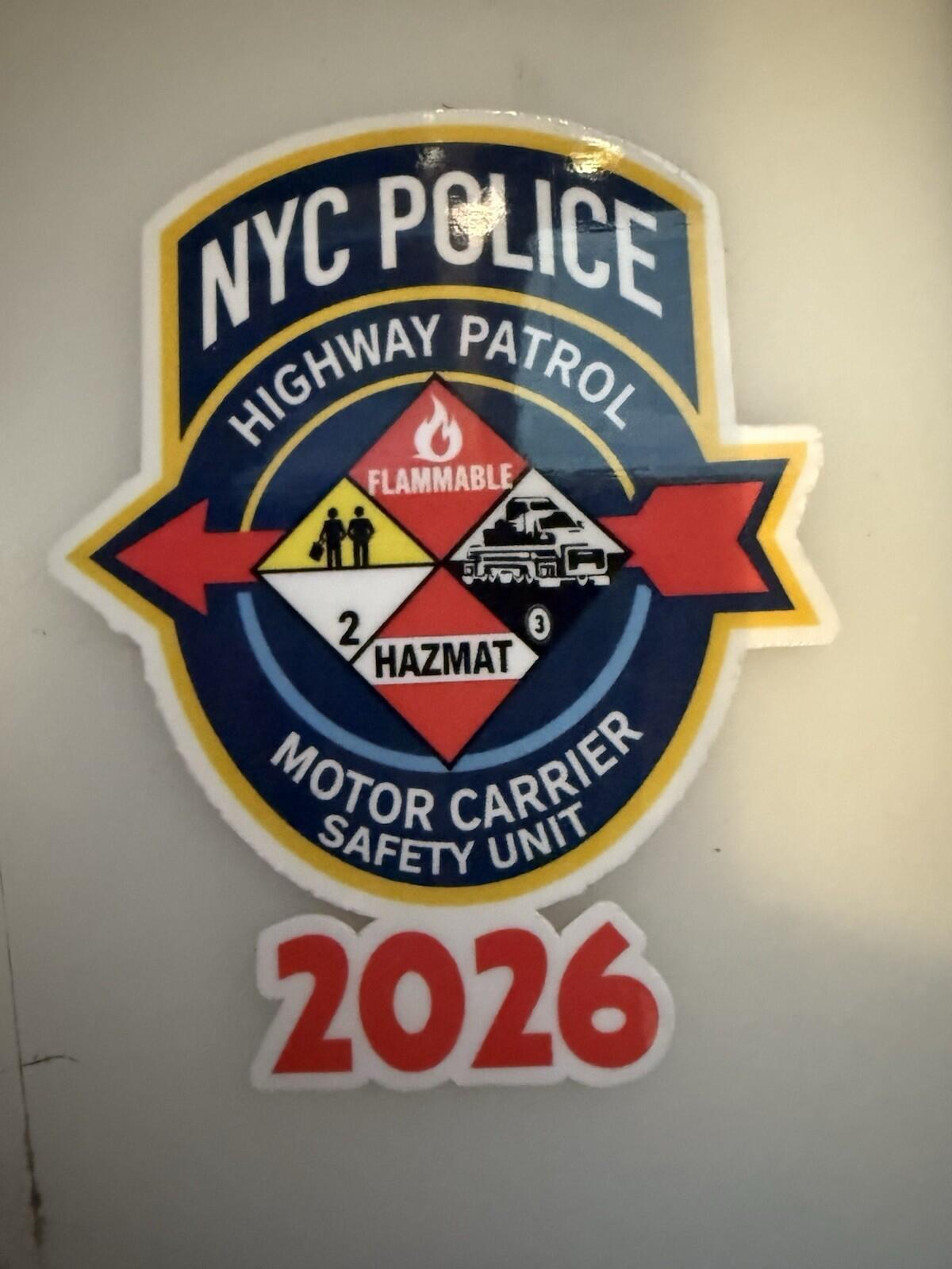 NYPD Motor Carrier Safety Unit Hazmat Decal – 2026 – product image