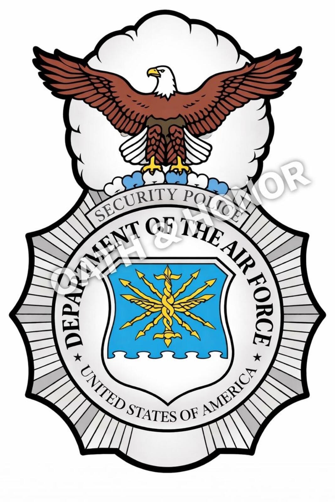 USAF Security Police Badge Magnet – Military Tribute Design – view 2